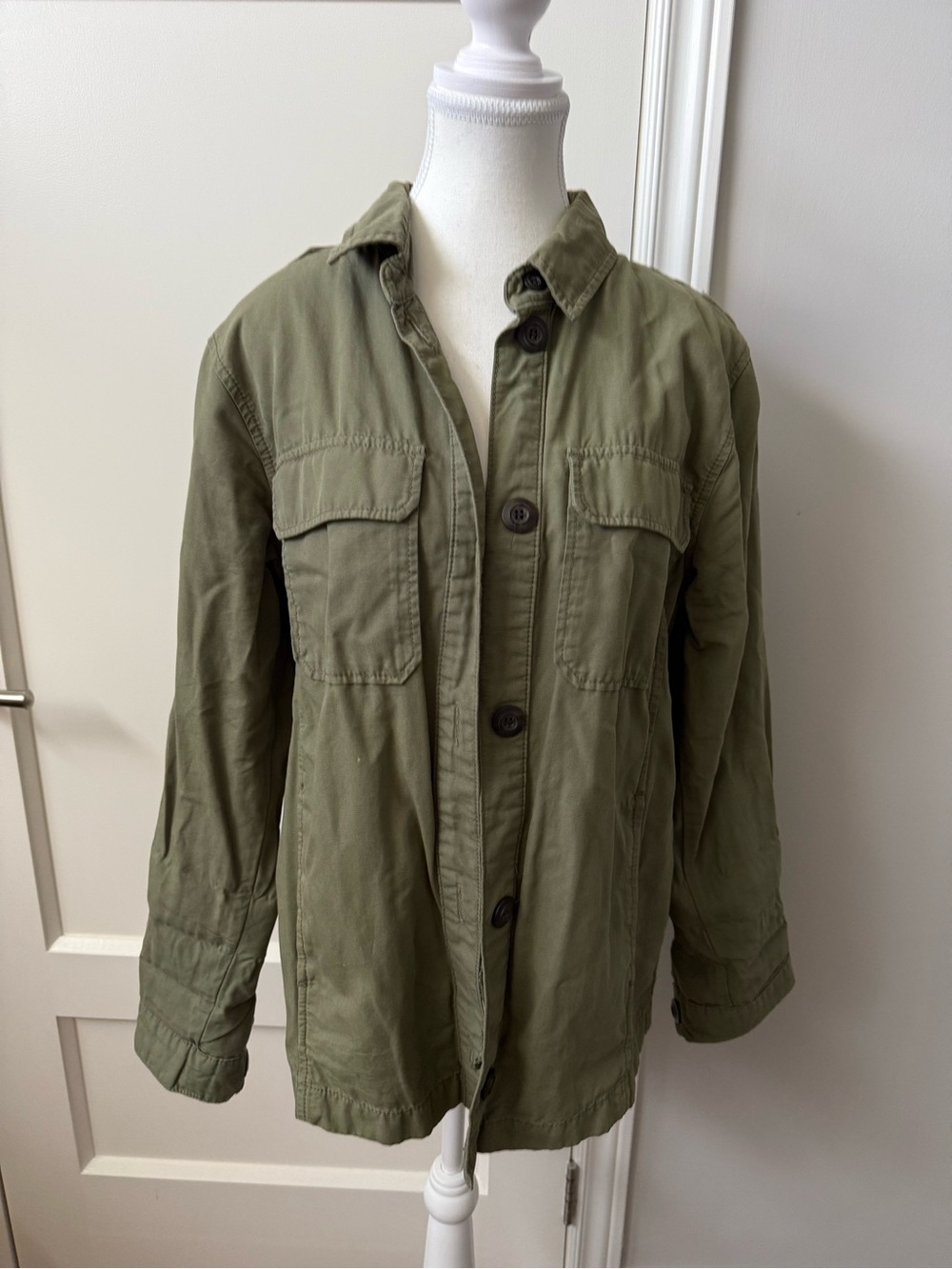 Topshop Olive Green Utility Jacket with Front Pockets
